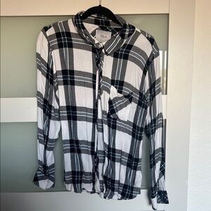 Rails Black and White Plaid Button Down Shirt